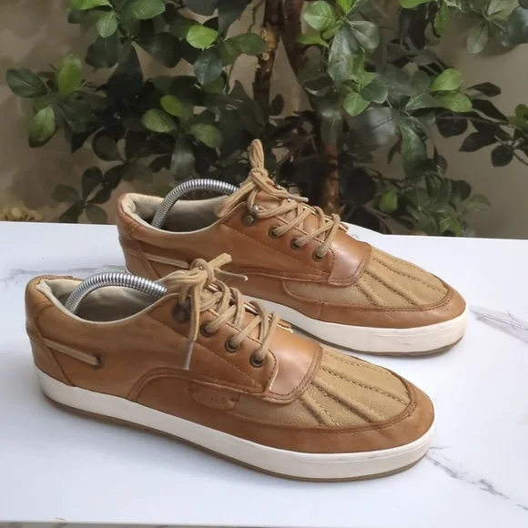 Men's Tan Leather Casual Shoes - Picture 3 of 11